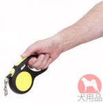 犬の夜中散歩用ネオン伸縮リード　中型犬用　5m