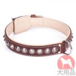 大型犬用首輪　二重革製犬用品