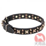 犬　首輪　星柄(25mm、黄銅)　