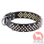 スパイク付き大型犬首輪(波型、45mm)