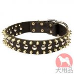 ミックススタッズ付き犬　首輪(2+1連、40mm)