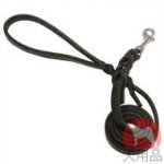 三つ編み付本革　リード(13mm,ステンレスナスカン)