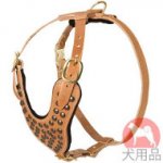 大型犬ハーネス　おしゃれ(丸型スタッズ付き)