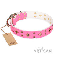 FDT Artisan Chi-Chi Pink Rose ピンク革 首輪 FDT Artisan Chi-Chi Pink Rose ピンク革 首輪