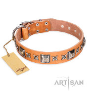 FDT Artisan Silver Chic ヌメ革の犬首輪 FDT Artisan Silver Chic ヌメ革の犬首輪