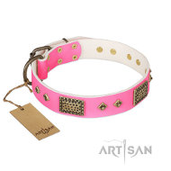 FDT Artisan Frenzy Candy 大型犬用ピンクレザーカラー FDT Artisan Frenzy Candy 大型犬用ピンクレザーカラー