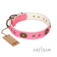 FDT Artisan 'Sensational Beauty' 犬用おしゃれ首輪 ピンク革 FDT Artisan 'Sensational Beauty' 犬用おしゃれ首輪 ピンク革
