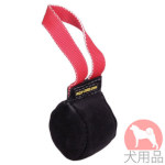 犬　バイトタグ　本革製　ハンドル付き　丸型　10cm