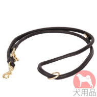 多目的なリード　大型犬や中型犬用　本革製　14mm