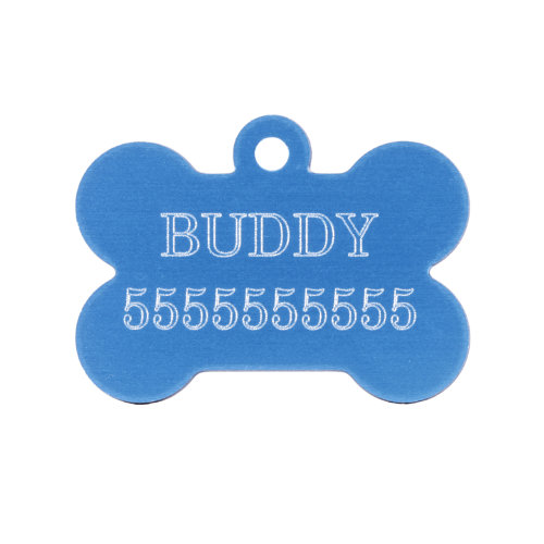 ボーン型迷子札　ブルー