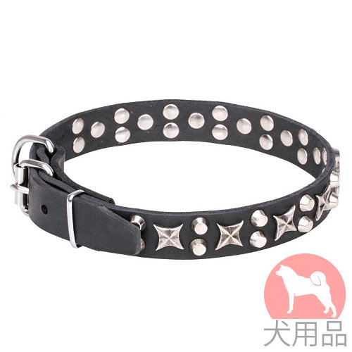 犬　首輪　かっこいいスタッズ付き(25mm)