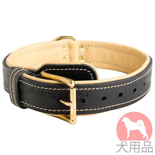 ダブルレザー首輪(ナッパ革の裏地)