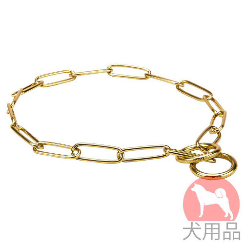 黄銅製犬　チェーン首輪(3mm)