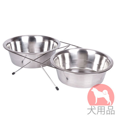 犬の食器セット ステンレス製　スタンド付き