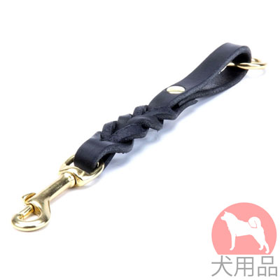大型犬用革製リーシュ　三つ編みのデザイン　犬のコントロール用