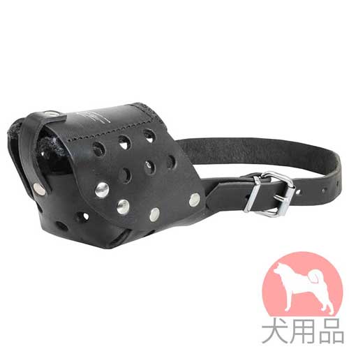 長頭犬種向けの革　口輪