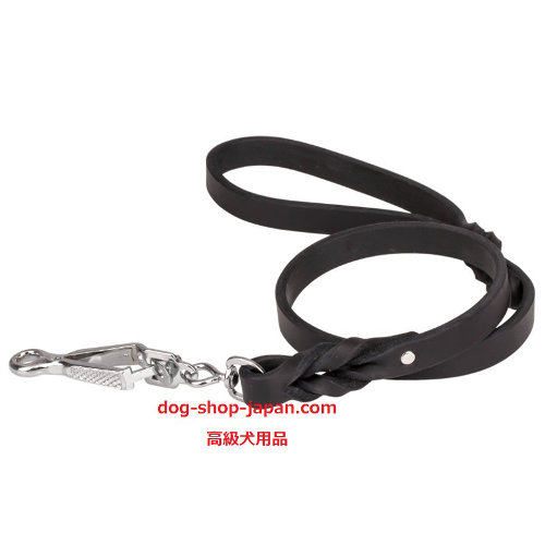 三つ編み付本革リード(はさみ型ナスカン付)