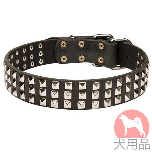 ピラミッドスタッズ付き大型犬用首輪(40mm)