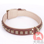 大型犬　ダブルレザー首輪